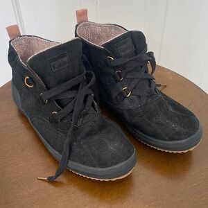 Keds Black and Pink High-Top Waterproof Sneakers